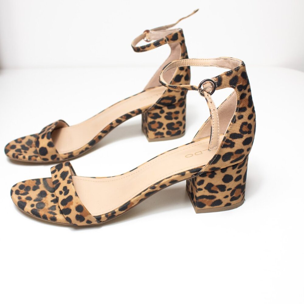 ALDO Women's Size 8, Cheetah Print 2" Chunky Heel with Straps